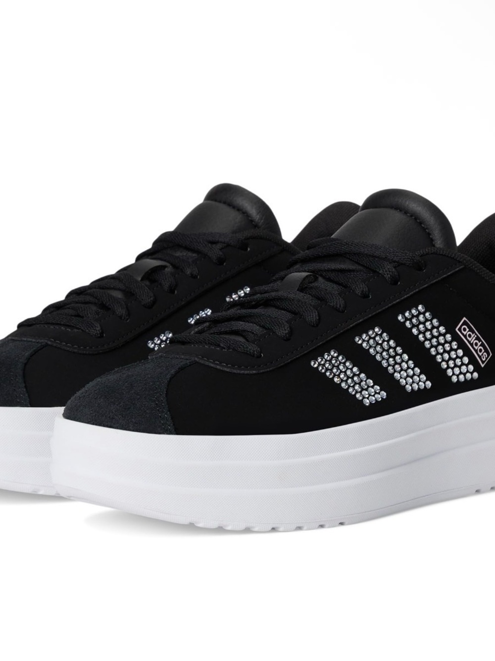 Adidas VL Court Bold with Rhinestones Stripes Size 3.5 NWOT